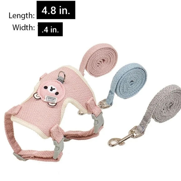 Cute Small Pet Harness & Leash set brand new in grey, adjustable breathable - Picture 11 of 14